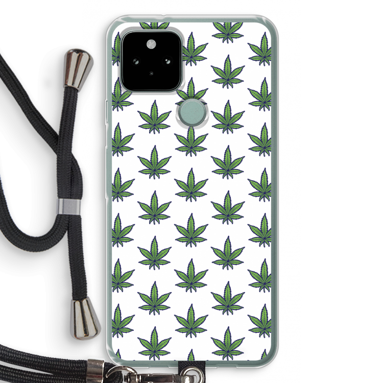 Weed: Pixel 5 Transparant Hoesje met koord