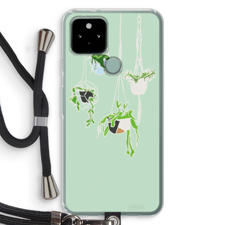 Hang In There: Pixel 5 Transparant Hoesje met koord
