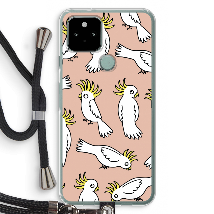 Papegaai: Pixel 5 Transparant Hoesje met koord