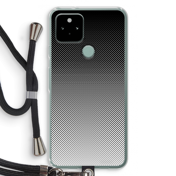 Musketon Halftone: Pixel 5 Transparant Hoesje met koord