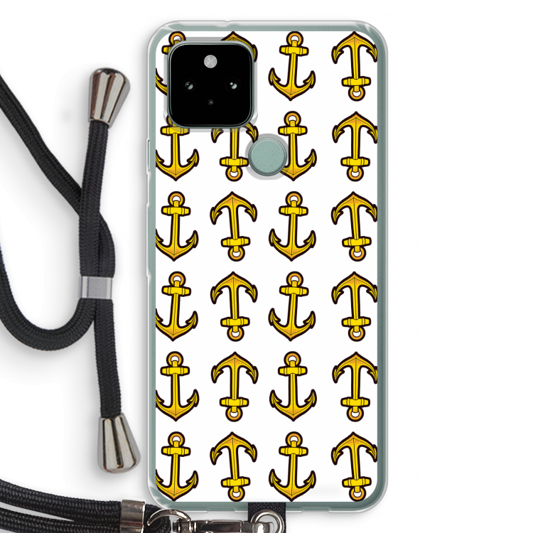 Musketon Anchor: Pixel 5 Transparant Hoesje met koord