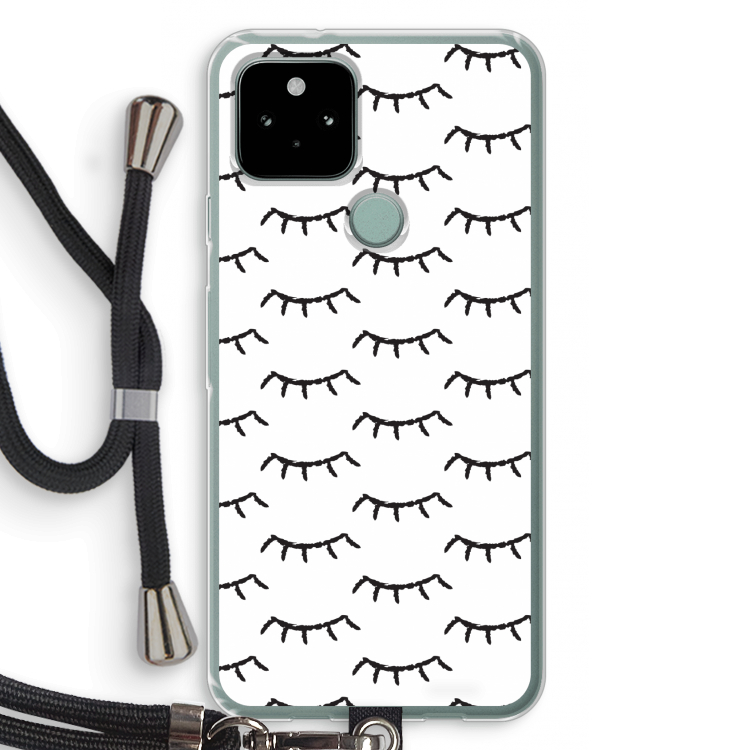 Wimpers: Pixel 5 Transparant Hoesje met koord