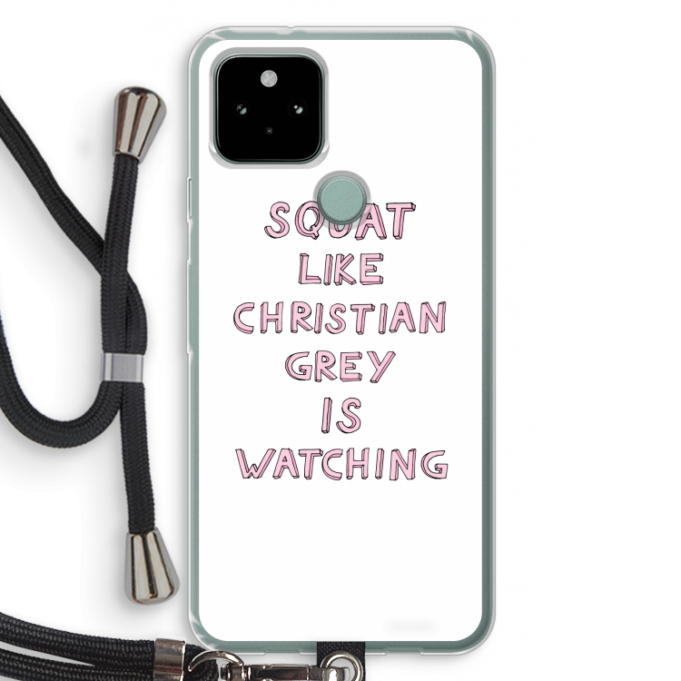 Christian Grey: Pixel 5 Transparant Hoesje met koord