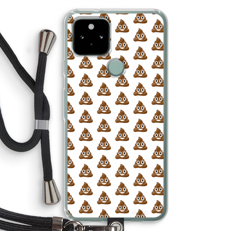 Poop emoji: Pixel 5 Transparant Hoesje met koord