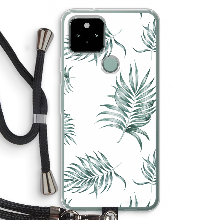Simple leaves: Pixel 5 Transparant Hoesje met koord