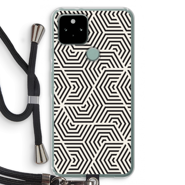 Magic pattern: Pixel 5 Transparant Hoesje met koord
