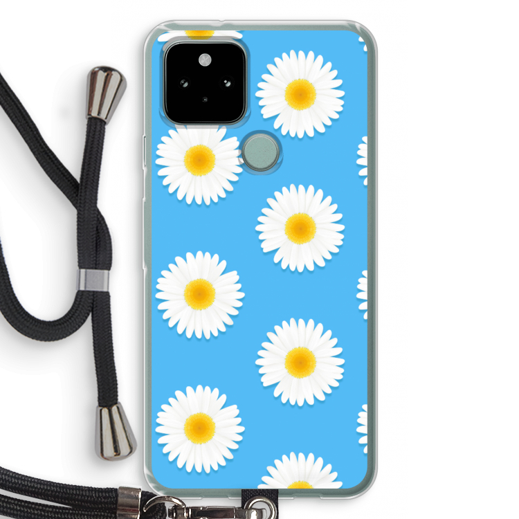 Margrietjes: Pixel 5 Transparant Hoesje met koord