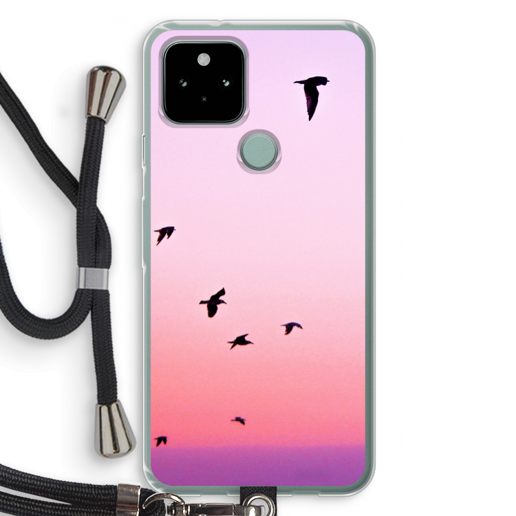 Fly away: Pixel 5 Transparant Hoesje met koord