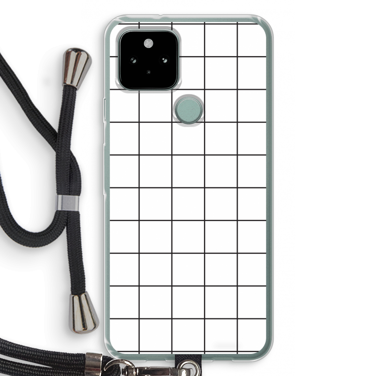 Rooster: Pixel 5 Transparant Hoesje met koord