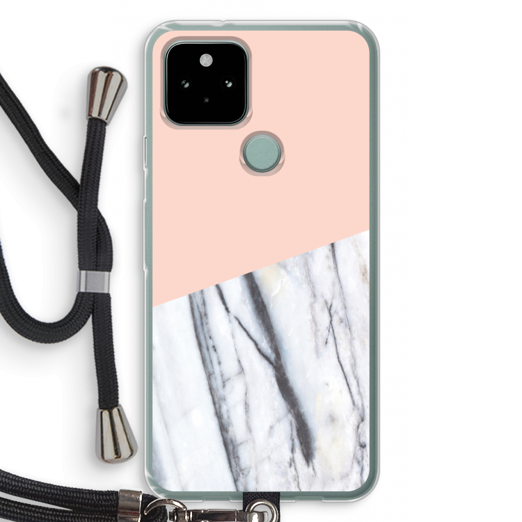A touch of peach: Pixel 5 Transparant Hoesje met koord