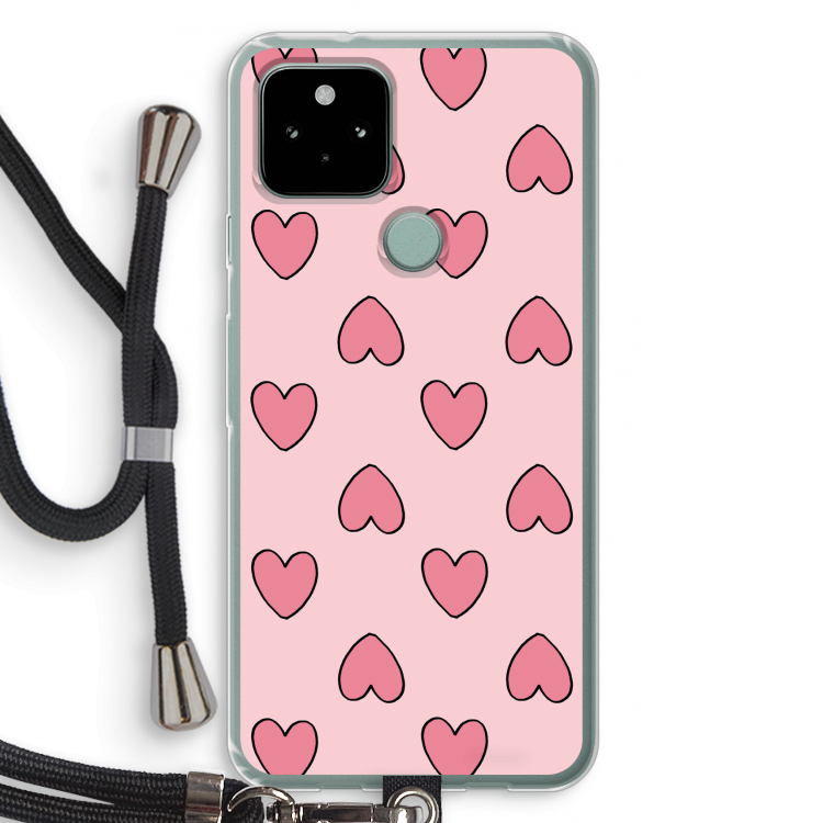 Ondersteboven verliefd: Pixel 5 Transparant Hoesje met koord