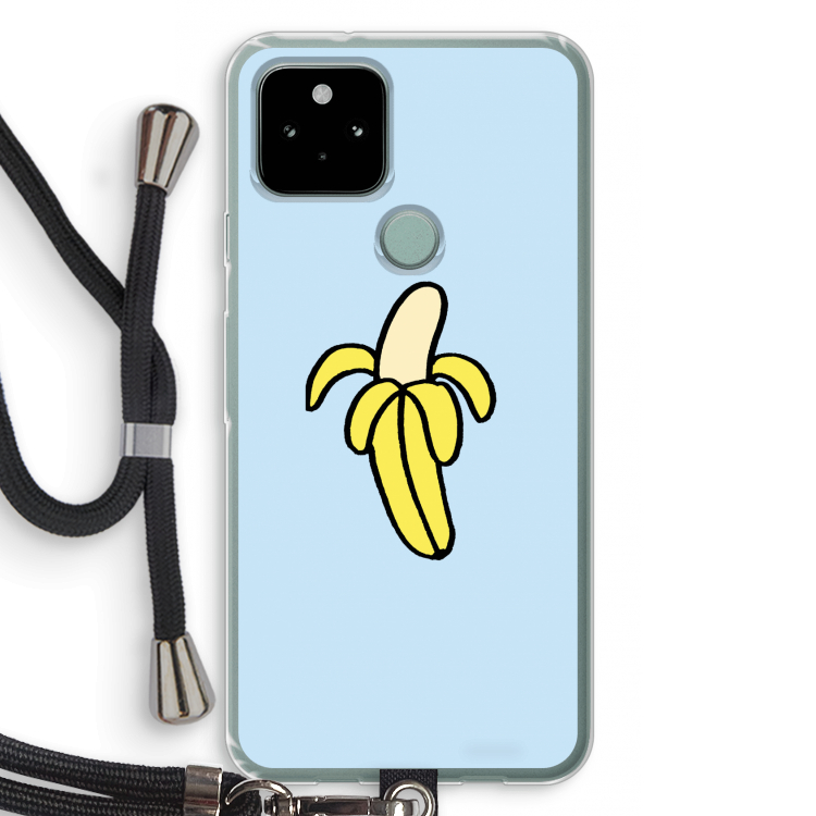 Banana: Pixel 5 Transparant Hoesje met koord
