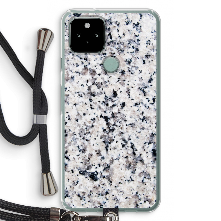 Gespikkelde marmer: Pixel 5 Transparant Hoesje met koord