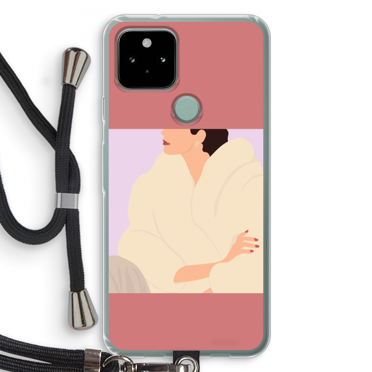 Cosy: Pixel 5 Transparant Hoesje met koord