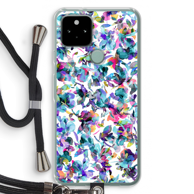 Hibiscus Flowers: Pixel 5 Transparant Hoesje met koord