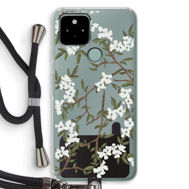 Blossoming spring: Pixel 5 Transparant Hoesje met koord
