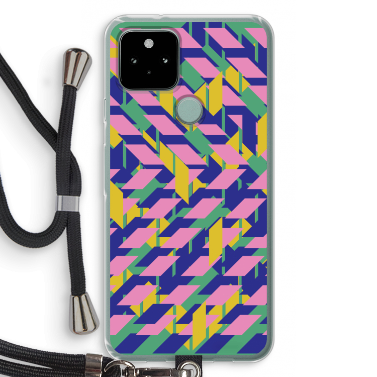 Skew Blush 1: Pixel 5 Transparant Hoesje met koord
