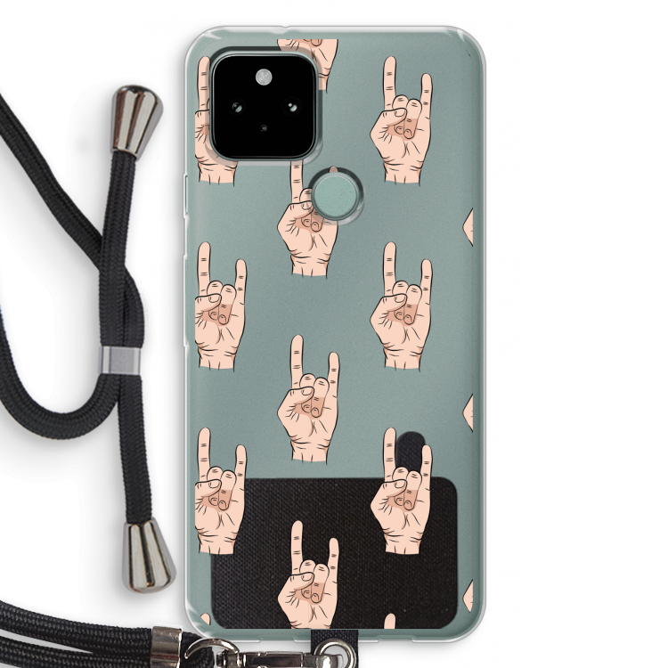 Rock: Pixel 5 Transparant Hoesje met koord