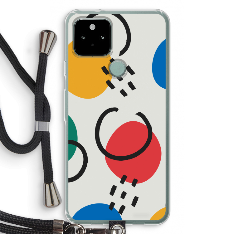 Illustratieve pop 3: Pixel 5 Transparant Hoesje met koord