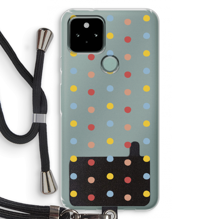 Bollen: Pixel 5 Transparant Hoesje met koord