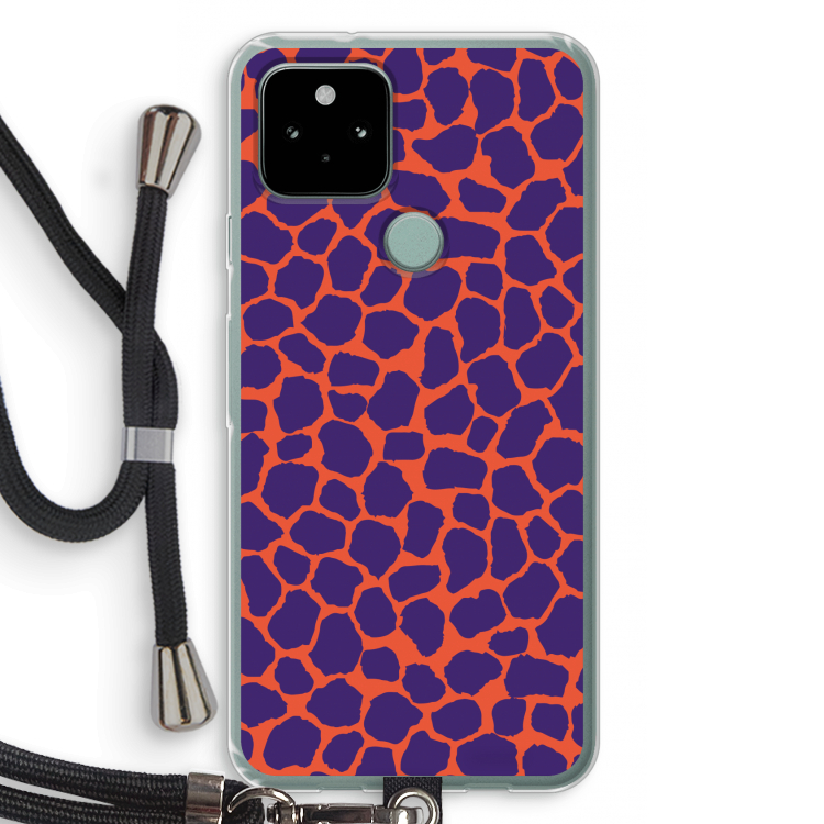Purple Giraffe: Pixel 5 Transparant Hoesje met koord