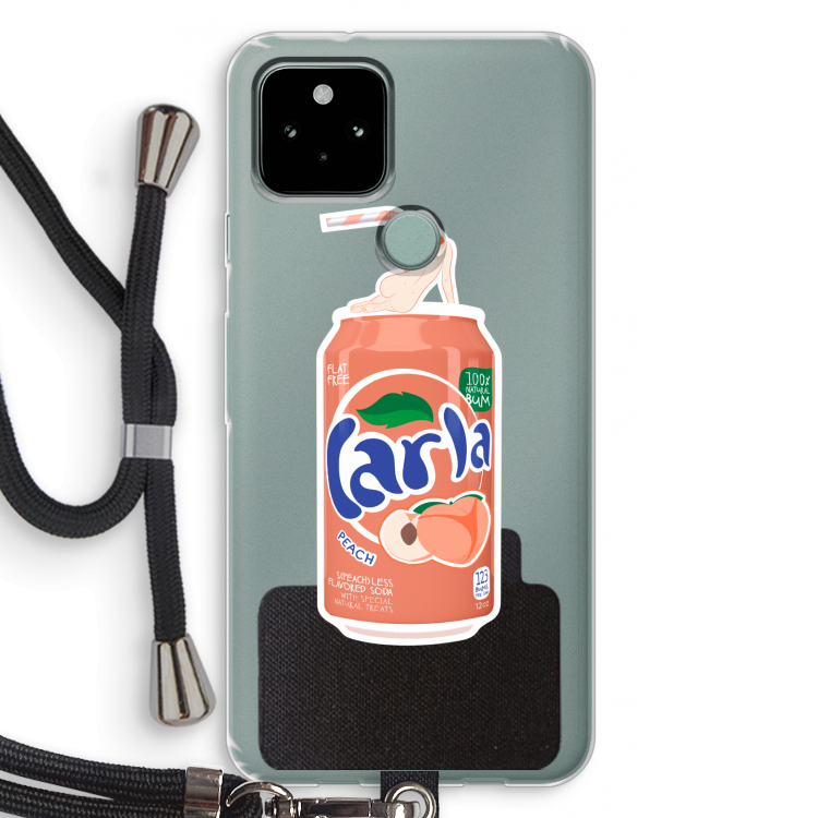 S(peach)less: Pixel 5 Transparant Hoesje met koord