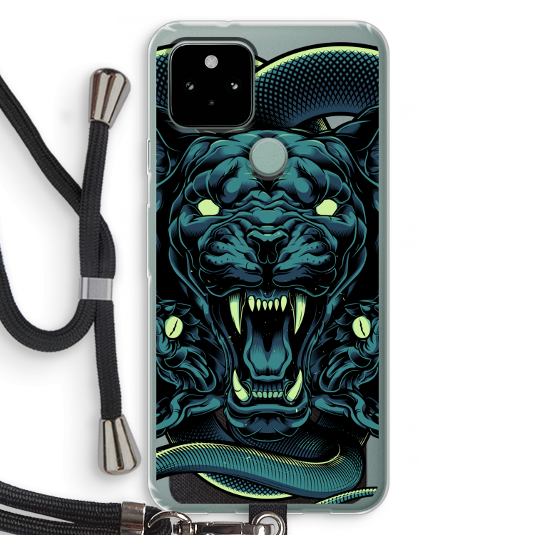Cougar and Vipers: Pixel 5 Transparant Hoesje met koord
