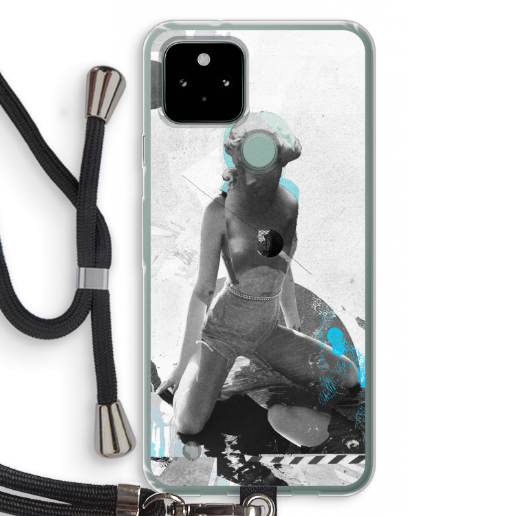 I will not feel a thing: Pixel 5 Transparant Hoesje met koord