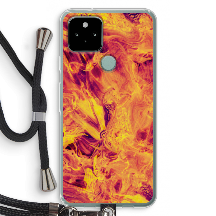Eternal Fire: Pixel 5 Transparant Hoesje met koord