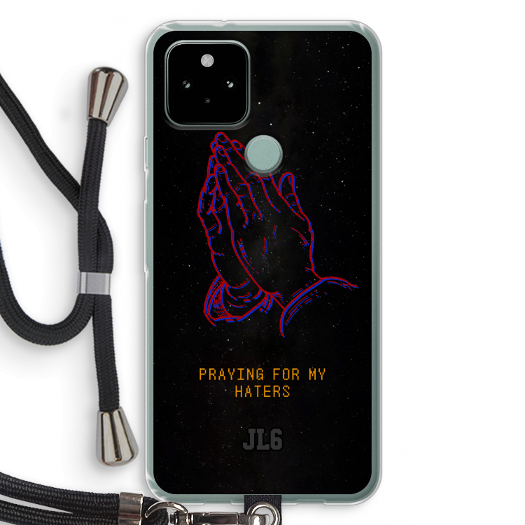 Praying For My Haters: Pixel 5 Transparant Hoesje met koord