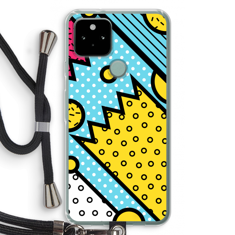 Pop Art #1: Pixel 5 Transparant Hoesje met koord
