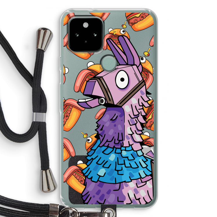 Loot Burger: Pixel 5 Transparant Hoesje met koord