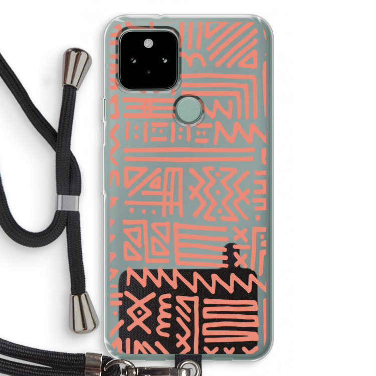 Marrakech Pink: Pixel 5 Transparant Hoesje met koord