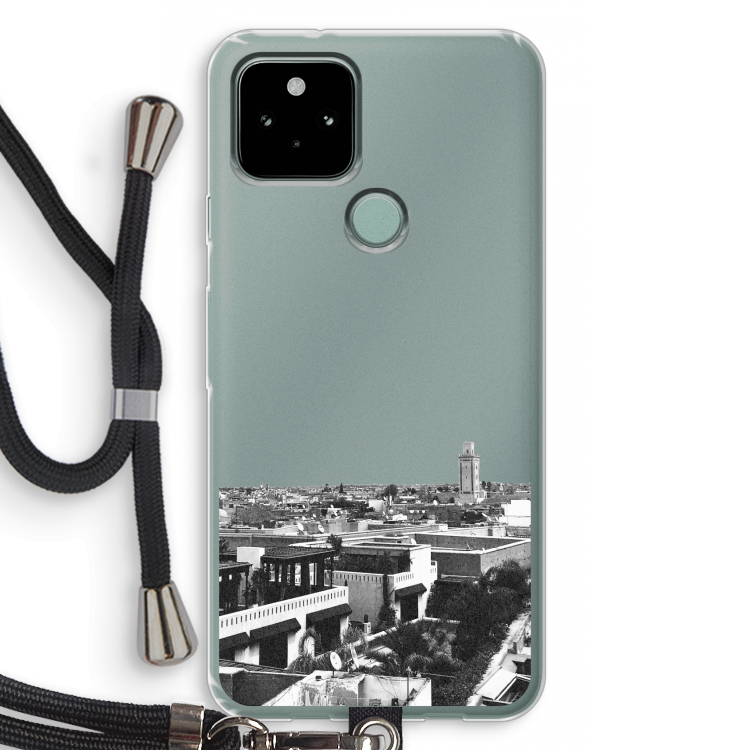 Marrakech Skyline : Pixel 5 Transparant Hoesje met koord