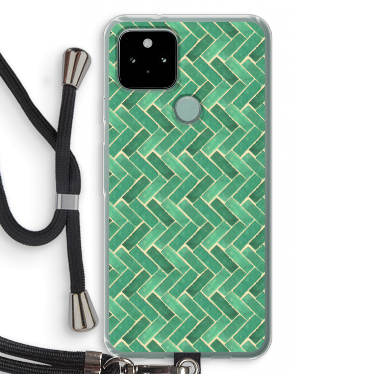Moroccan tiles 2: Pixel 5 Transparant Hoesje met koord