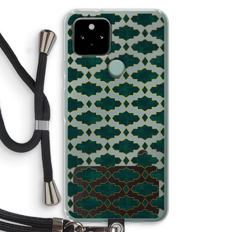 Moroccan tiles: Pixel 5 Transparant Hoesje met koord