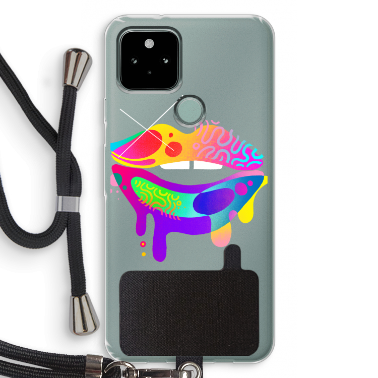 Lip Palette: Pixel 5 Transparant Hoesje met koord