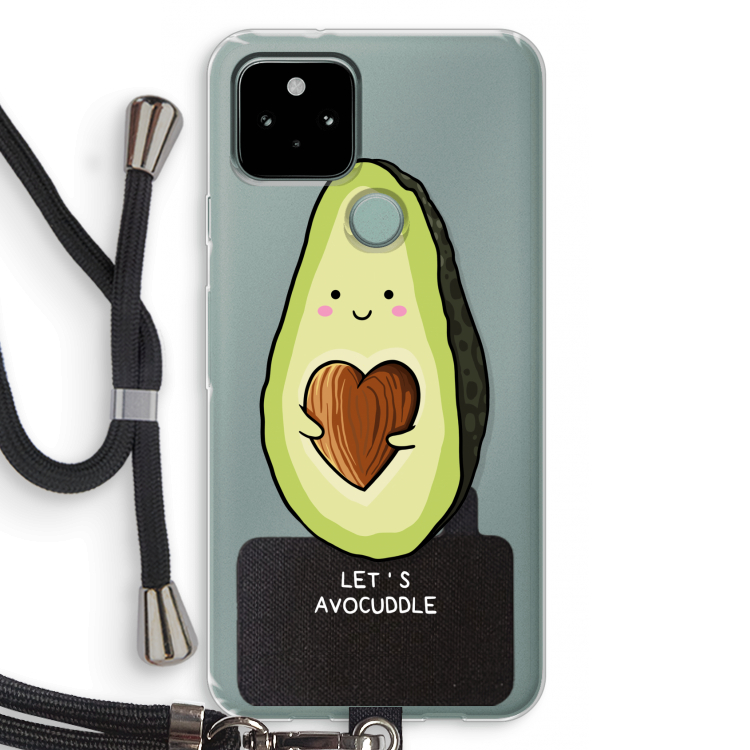 Avocuddle: Pixel 5 Transparant Hoesje met koord