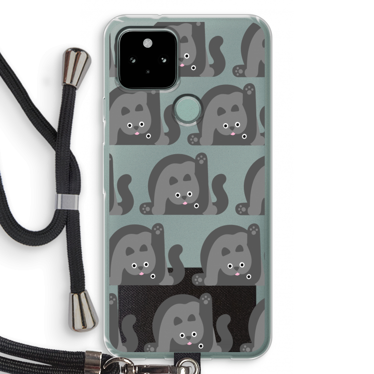 Cats: Pixel 5 Transparant Hoesje met koord