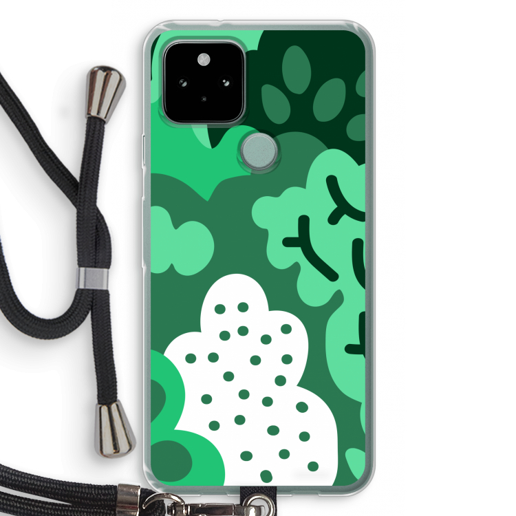 Bushes: Pixel 5 Transparant Hoesje met koord
