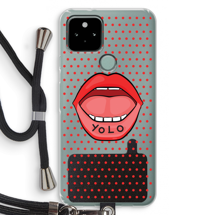 Yolo Denise: Pixel 5 Transparant Hoesje met koord