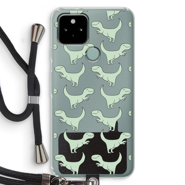 Dinos: Pixel 5 Transparant Hoesje met koord