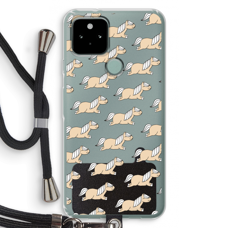 Ponys: Pixel 5 Transparant Hoesje met koord
