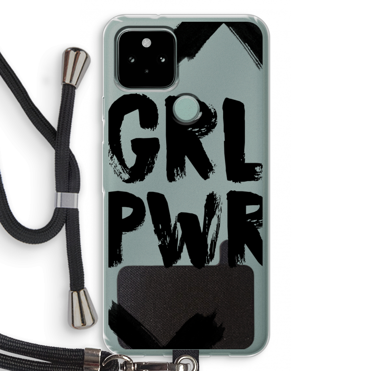 Girl Power #2: Pixel 5 Transparant Hoesje met koord