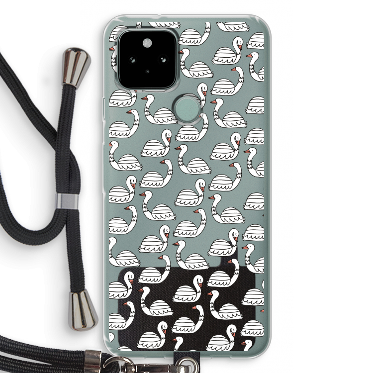 Zwanen: Pixel 5 Transparant Hoesje met koord