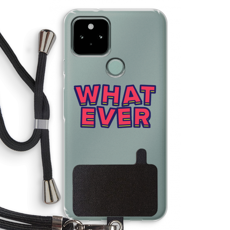Whatever: Pixel 5 Transparant Hoesje met koord