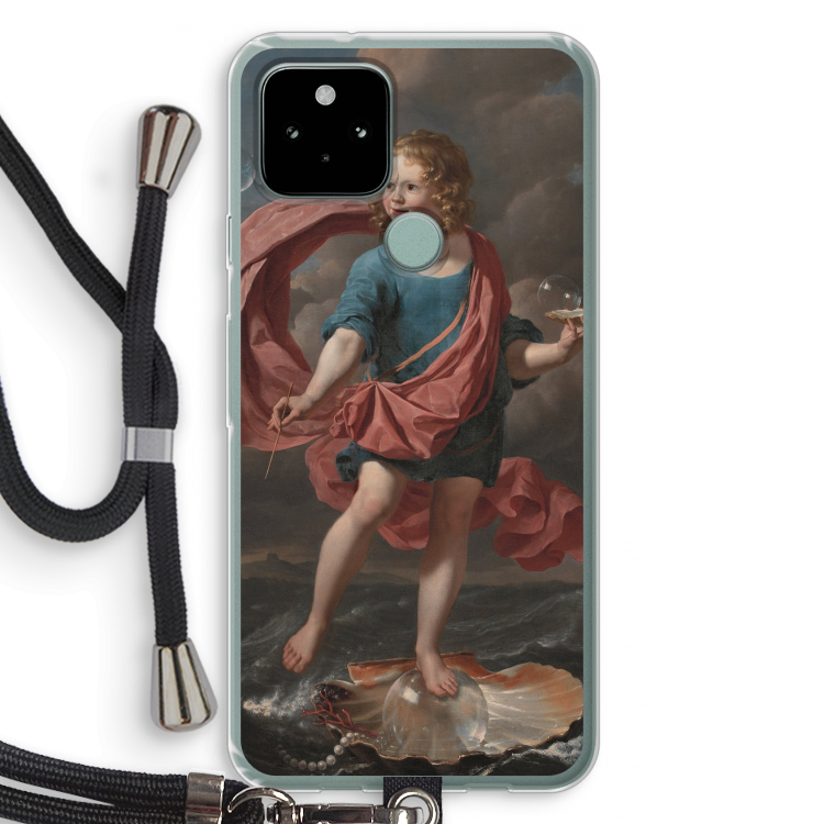 Soap Bubbles: Pixel 5 Transparant Hoesje met koord