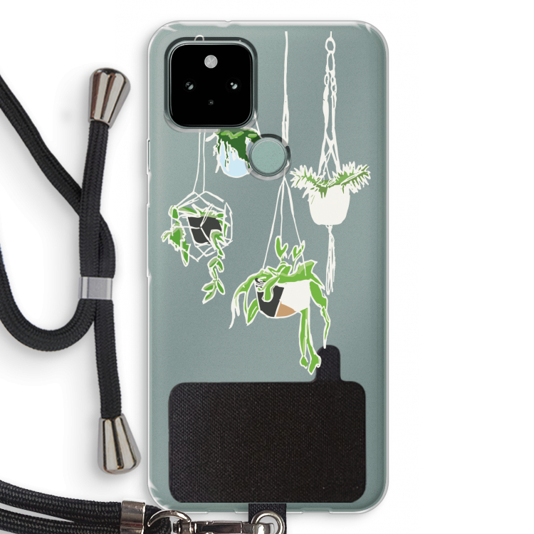 Hang In There: Pixel 5 Transparant Hoesje met koord