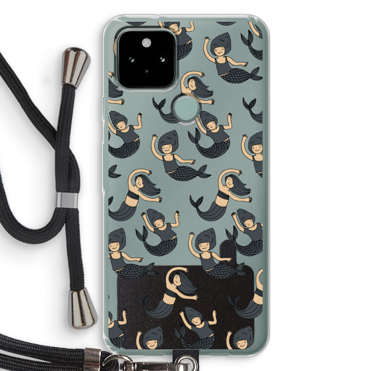 Zeemeermin: Pixel 5 Transparant Hoesje met koord