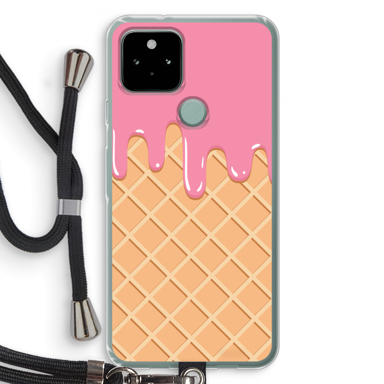 Ice cream: Pixel 5 Transparant Hoesje met koord